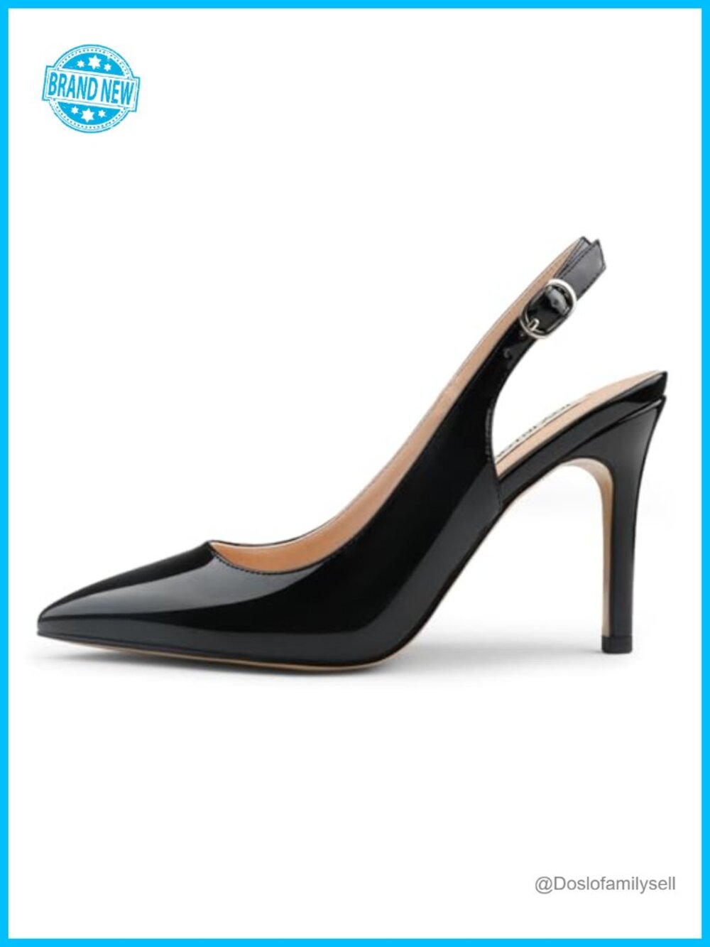 Womens Slingback High Heels Stiletto Pointed Closed Toe Pumps